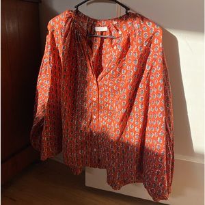 Doen Jane blouse in a pretty burnt orange/poppy orange. Size small. Like new!